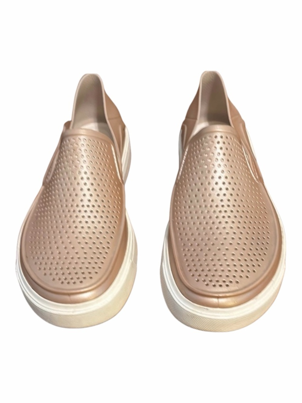 CROCS Citilane metallic Slip-On Shoes in rose gold.